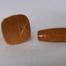 Circa 1960 Modernist Copper Cufflinks & Tie Clasp Set