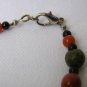Black Glass Beads & Polished Agate Necklace