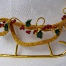 Vintage Christmas Sleigh Sled Brooch