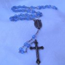 Vintage Blue Plastic Bead Catholic Rosary