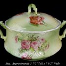 LATE VICTORIAN SEVRES ROSE COVERED BOWL BISCUIT JAR