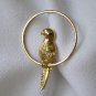 Vintage Avob Goldtone Parrot Bird Brooch Pin