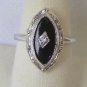Vintage Sarah Coventry Black Jet & CZ Ring Sz 7 3/4