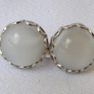 Vintage Sterling Silver  Quartz Cabachon Earrings