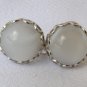 Vintage Sterling Silver  Quartz Cabachon Earrings