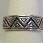 Vintage Sterling Silver Aztec Motif Band Ring Sz 6 3/4