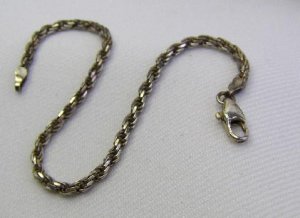 Vintage Italy Sterling Silver Rope Style Bracelet 5 Gm
