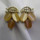 Vintage Lisner Two Tone Brown Thermoset Earrings