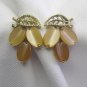 Vintage Lisner Two Tone Brown Thermoset Earrings