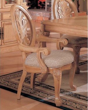 Timeless Antique White Arm Chair Set of Two