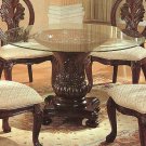 Rich Cherry Glass Top Dining Table