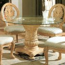 Antique White Glass Top Dining Table