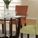 Essex Cappuccino Round Glass Collection Red Parson Chair
