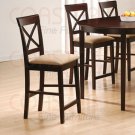 Rich Cappuccino Oval Counter Height  24" Cross Back Barstool - Set of Two -100229