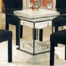 42" Square Glass Top CB42ST Stone dining table.