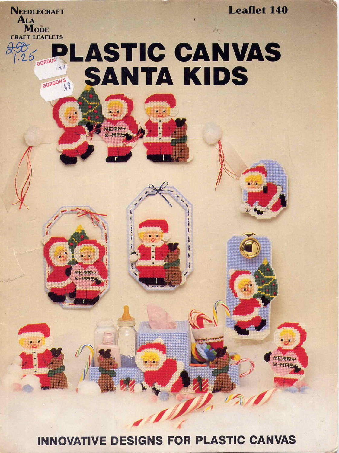 Plastic Canvas Santa Kids Super Cute Christmas Holiday Decor Patterns