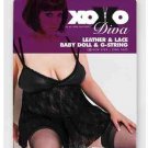 Leather & Lace Baby Doll & G-String One Size