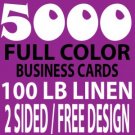 5,000 "Custom Design" Linen Business Cards