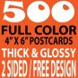 500 4x6 full color double sided uv coated flyers
