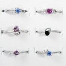 Rhodium Plated 20 Rings w/lab created gemstones. NEW!!
