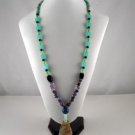 Bohemian Style Natural gemstone Pendant Necklace(Green)