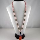 Bohemian Style Natural gemstone Necklace Black & Pink.