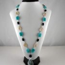Multicolor Bohemian Natural gemstone Necklace (blue)
