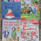 4 Math Reading books 88 Pounds of Tomatoes, Even Steven and Odd Todd, Where's That Bone?