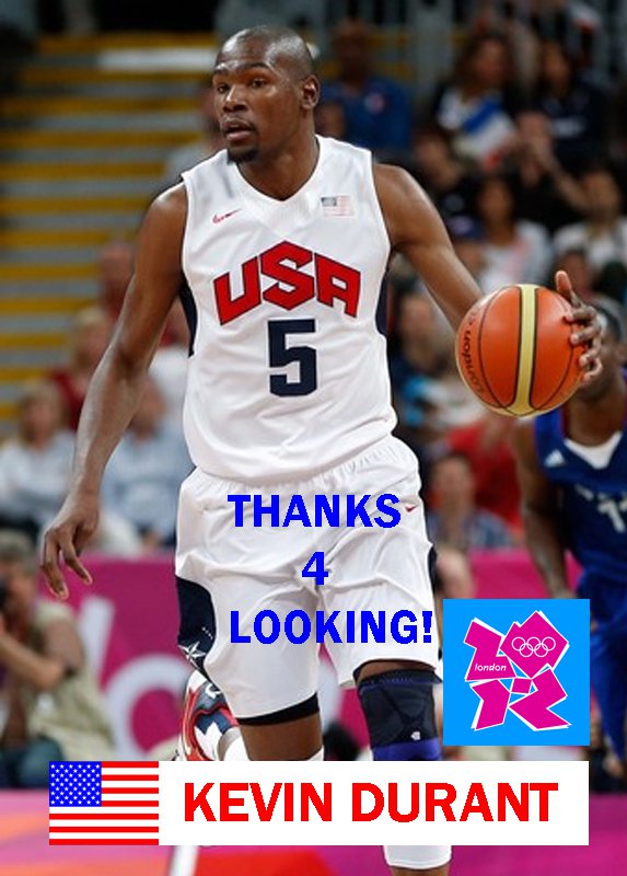 Kevin Durant 2012 Team Usa Basketball Olympic Card