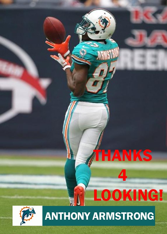ANTHONY ARMSTRONG 2012 MIAMI DOLPHINS FOOTBALL CARD