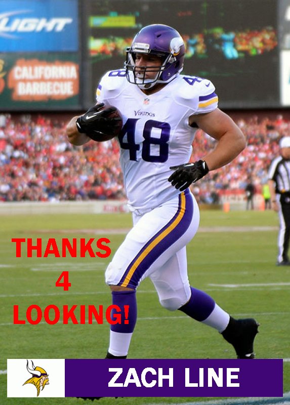 ZACH LINE 2013 MINNESOTA VIKINGS FOOTBALL CARD