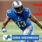 CHRIS GREENWOOD 2013 DETROIT LIONS FOOTBALL CARD