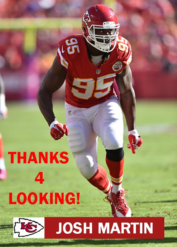 JOSH MARTIN 2014 KANSAS CITY CHIEFS FOOTBALL CARD
