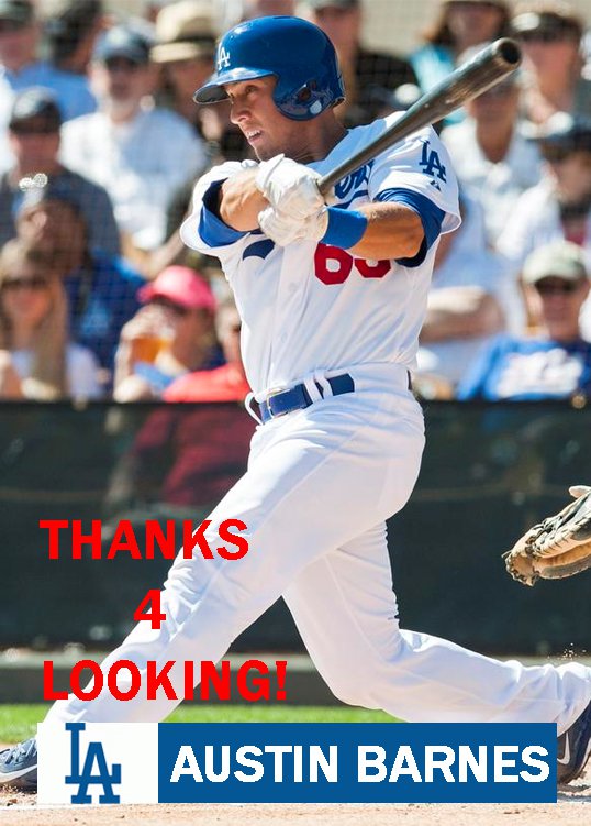 Austin Barnes 2015 Los Angeles Dodgers Baseball Card