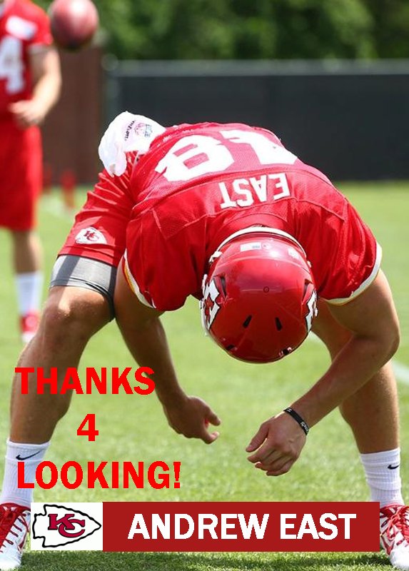 ANDREW EAST 2015 KANSAS CITY CHIEFS FOOTBALL CARD