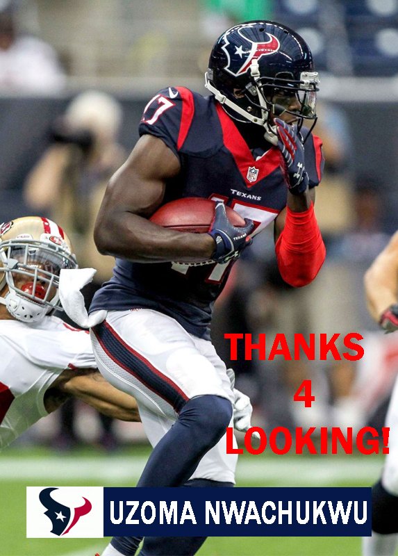 UZOMA NWACHUKWU 2015 HOUSTON TEXANS FOOTBALL CARD