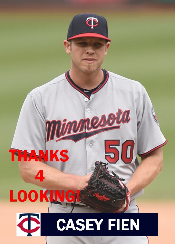 CASEY FIEN 2016 MINNESOTA TWINS BASEBALL CARD