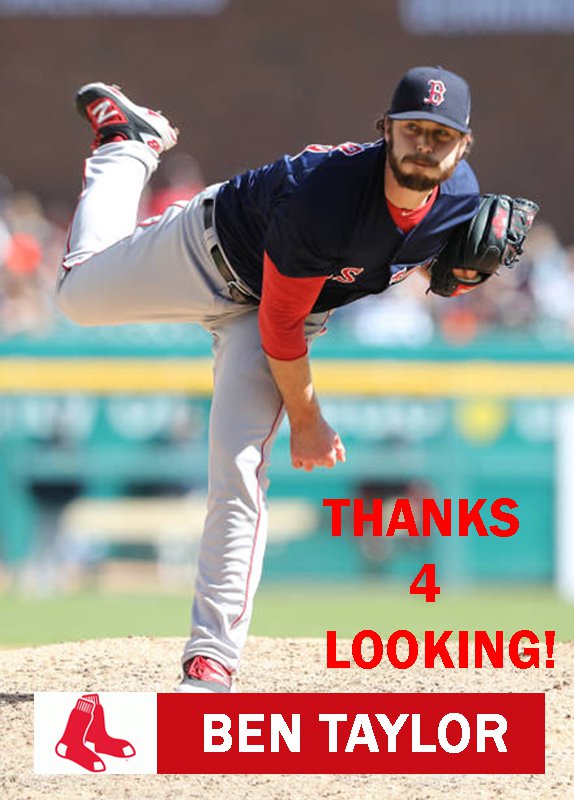 BEN TAYLOR 2017 BOSTON RED SOX BASEBALL CARD