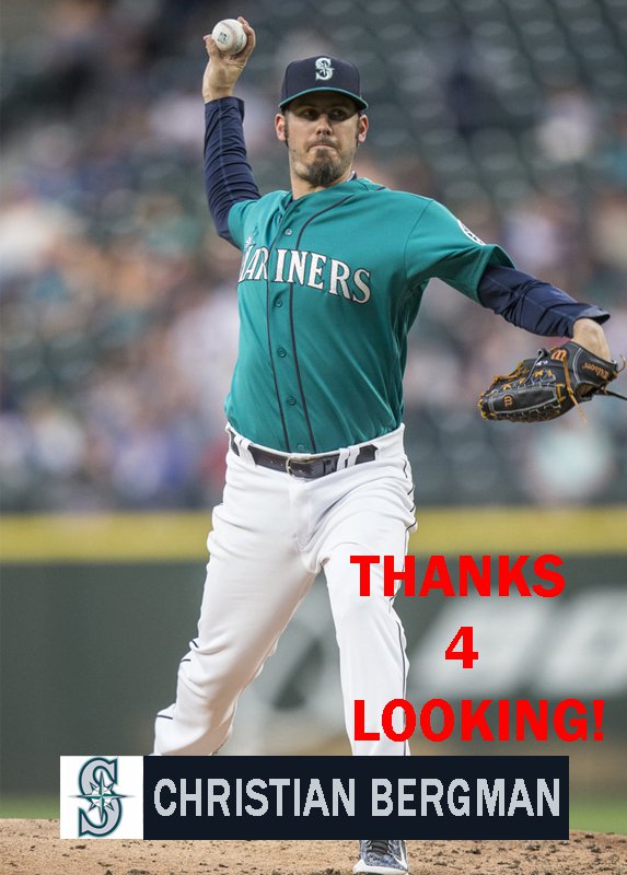 CHRISTIAN BERGMAN 2017 SEATTLE MARINERS BASEBALL CARD