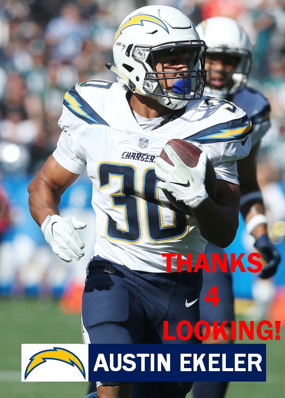 AUSTIN EKELER 2017 LOS ANGELES CHARGERS FOOTBALL CARD