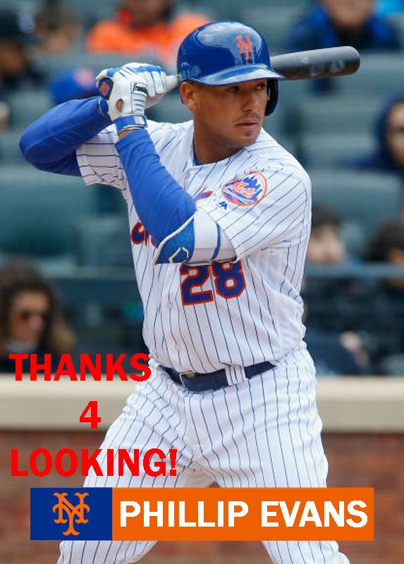 phillip evans 2018 new york mets baseball card phillip evans 2018 new