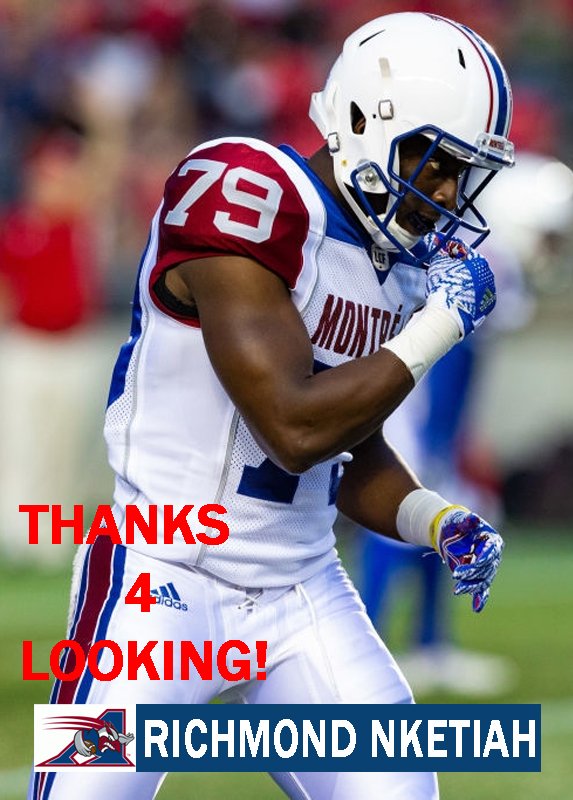 Richmond Nketiah 2018 Montreal Alouettes Cfl Football Card
