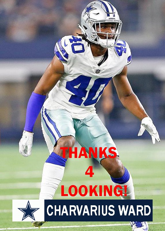 CHARVARIUS WARD 2018 DALLAS COWBOYS FOOTBALL CARD