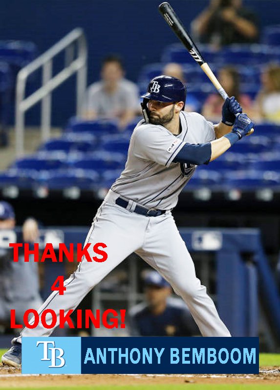 ANTHONY BEMBOOM 2019 TAMPA BAY RAYS BASEBALL CARD