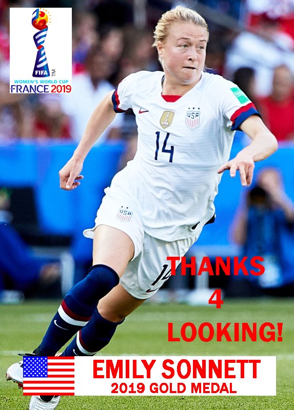 EMILY SONNETT USA 2019 FIFA WOMENS WORLD CUP CARD