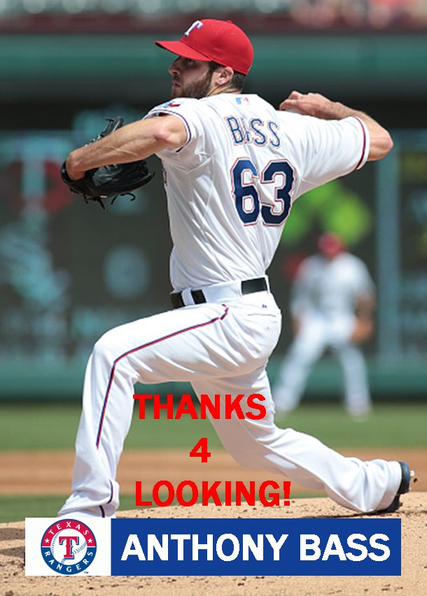 ANTHONY BASS 2015 TEXAS RANGERS BASEBALL CARD