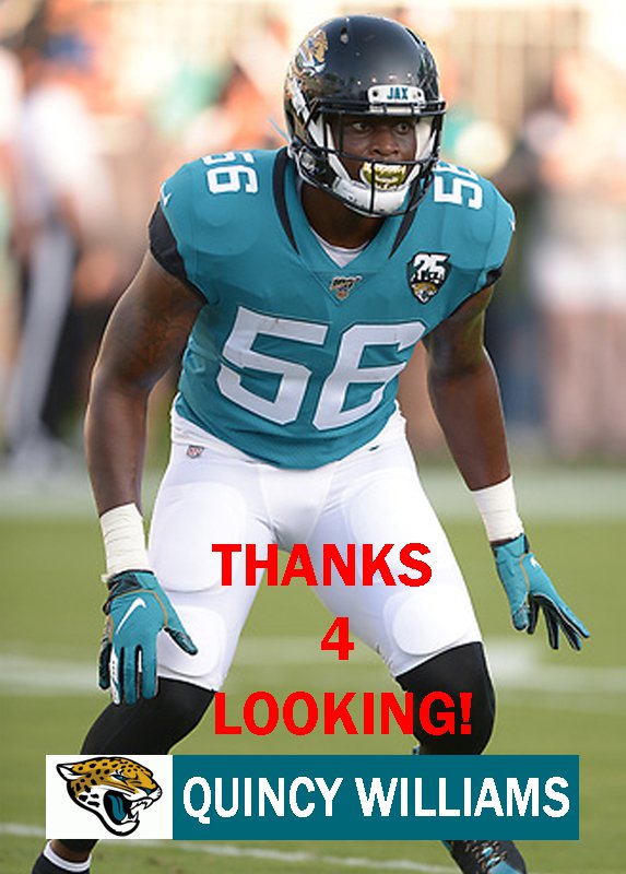 QUINCY WILLIAMS 2019 JACKSONVILLE JAGUARS FOOTBALL CARD