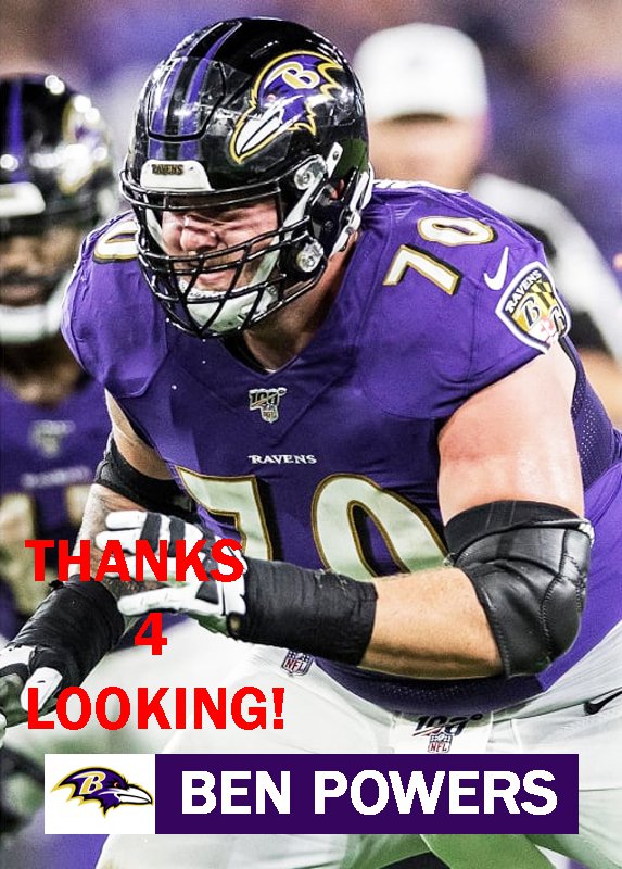 BEN POWERS 2019 BALTIMORE RAVENS FOOTBALL CARD