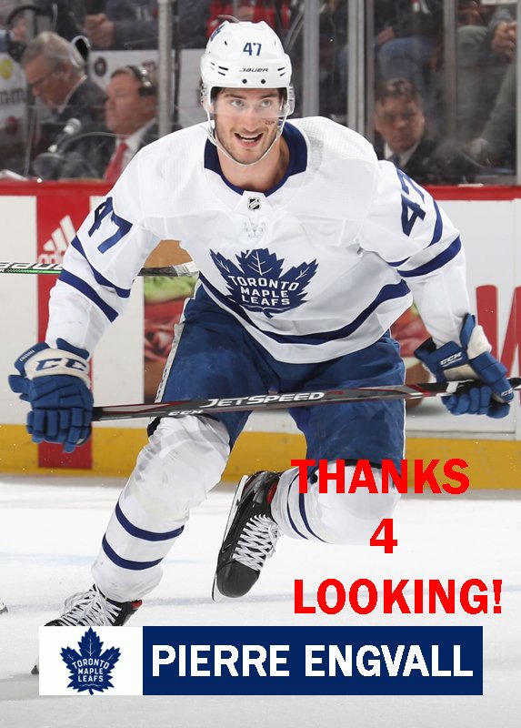 PIERRE ENGVALL 2019-20 TORONTO MAPLE LEAFS HOCKEY CARD