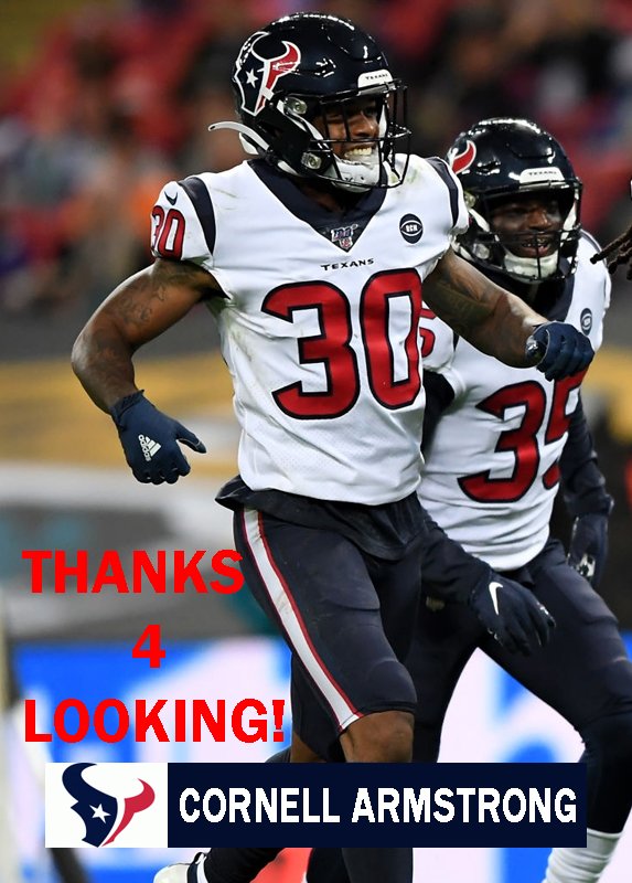 CORNELL ARMSTRONG 2019 HOUSTON TEXANS FOOTBALL CARD